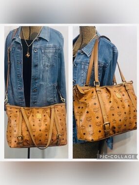 MCM - Cognac 2-Way Zip Tote Crossbody